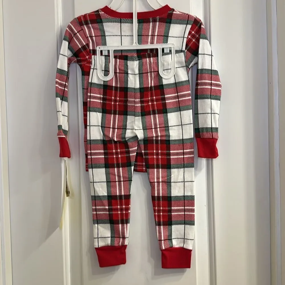 Carter’s Holiday Plaid Cotton PJ Pajama Set Size 2T Unisex